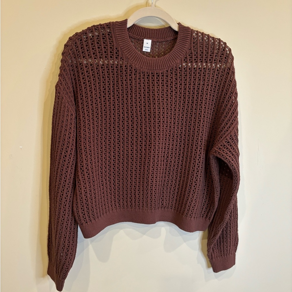 OLD NAVY CROCHET CROPPED SWEATER